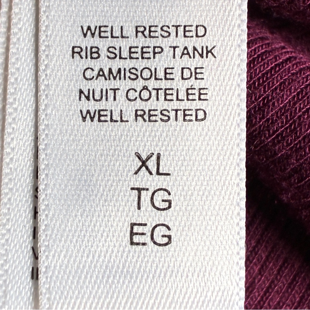 Athleta Well Rested Ribbed Sleep Tank XL Burgundy - Picture 9 of 12